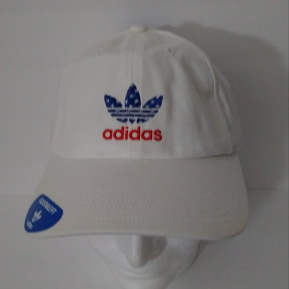 Mens Adidas White Hat Embroidered Logo